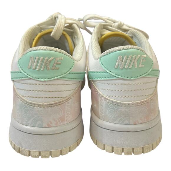 Nike Dunk Low White/Mint Foam Phantom Paisley Print Athletic Shoes Size 7 - Picture 4 of 10